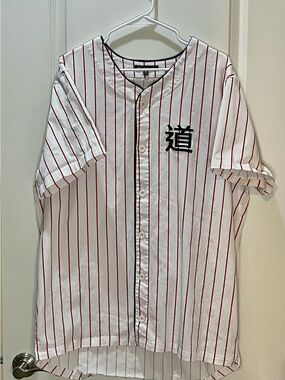 Jay Walker Japanese Baseball Jersey with Red Pinstripes XXL